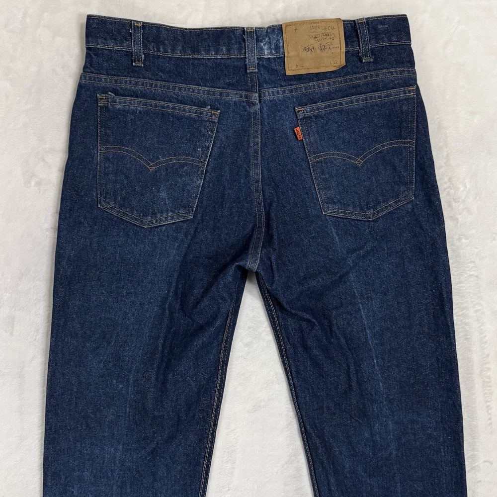 Vintage Levi's Orange Tab 505 Jeans Tag 36x32 Size 34 Dark Raw Rigid Denim USA - Picture 2 of 16
